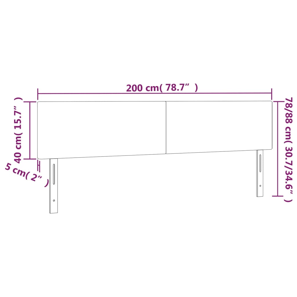 Hoofdbord LED 200x5x78/88 cm stof lichtgrijs Hoofdborden en voetborden | Creëer jouw Trendy Thuis | Gratis bezorgd & Retour | Trendy.nl