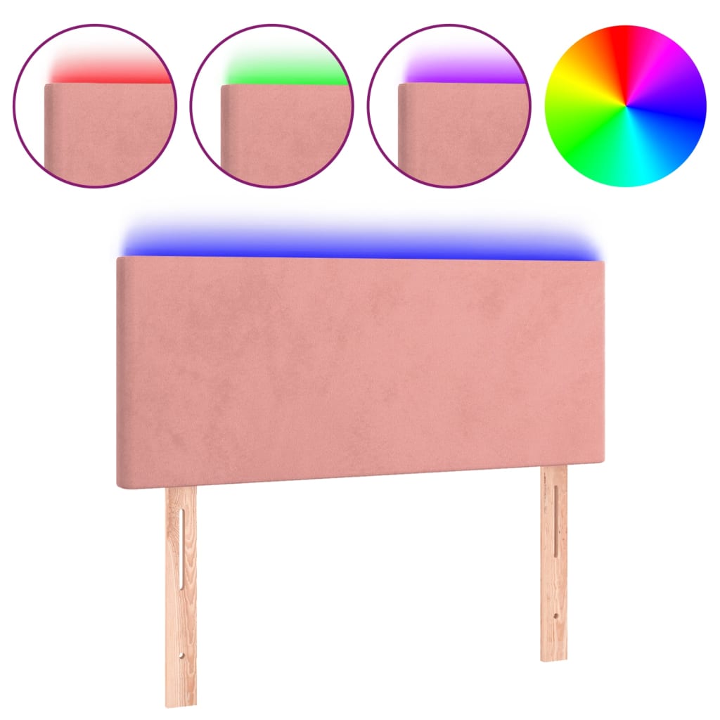 Hoofdbord LED 80x5x78/88 cm fluweel roze Hoofdborden en voetborden | Creëer jouw Trendy Thuis | Gratis bezorgd & Retour | Trendy.nl