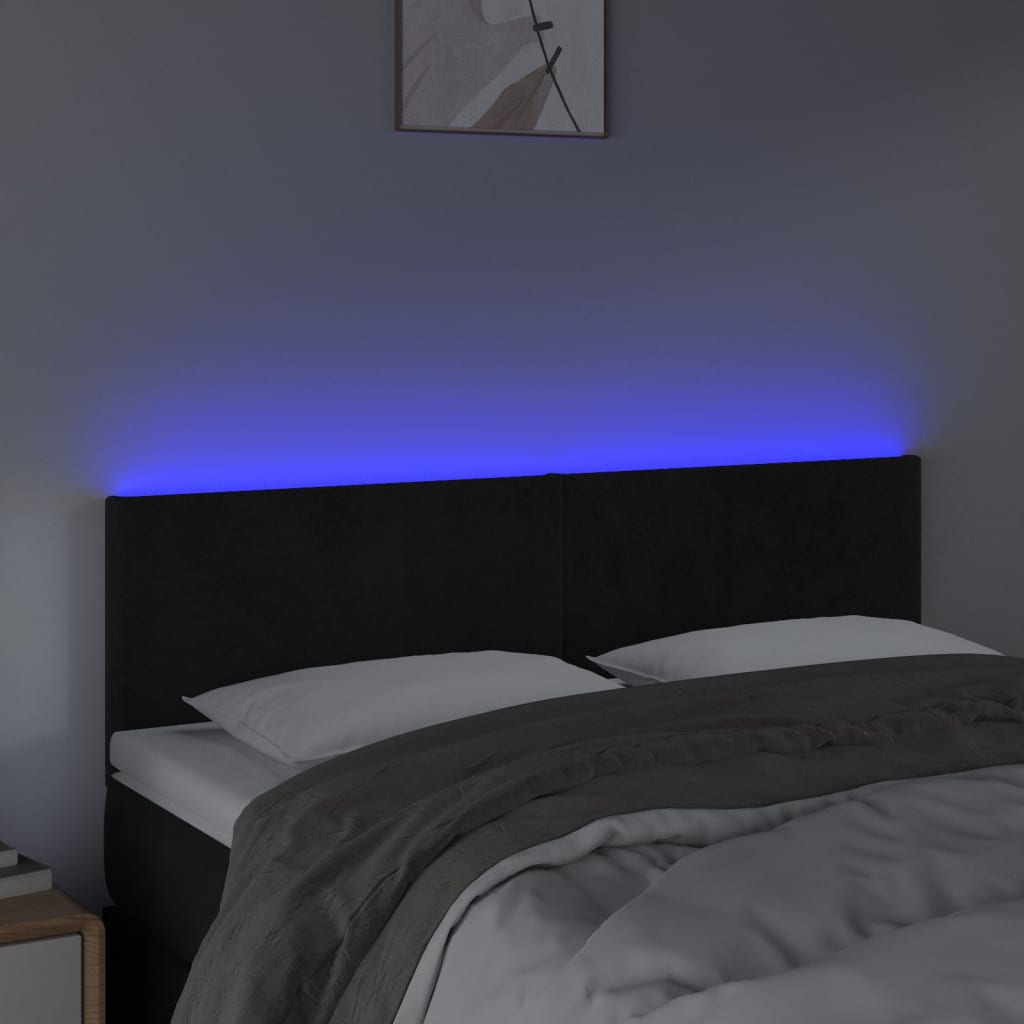 Hoofdbord LED 144x5x78/88 cm fluweel zwart Hoofdborden en voetborden | Creëer jouw Trendy Thuis | Gratis bezorgd & Retour | Trendy.nl