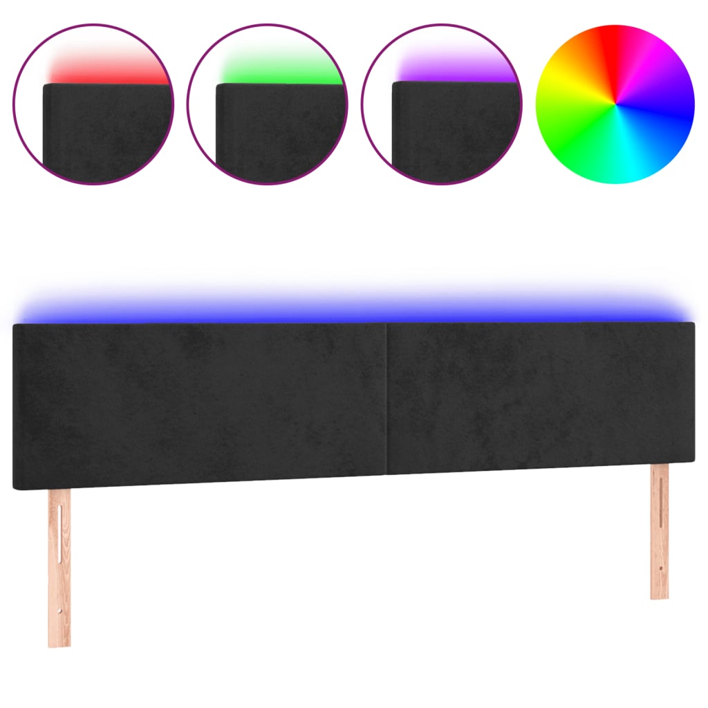 Hoofdbord LED 160x5x78/88 cm fluweel zwart Hoofdborden en voetborden | Creëer jouw Trendy Thuis | Gratis bezorgd & Retour | Trendy.nl