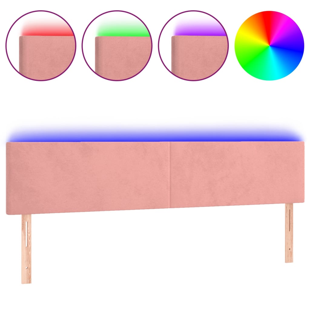 Hoofdbord LED 180x5x78/88 cm fluweel roze Hoofdborden en voetborden | Creëer jouw Trendy Thuis | Gratis bezorgd & Retour | Trendy.nl