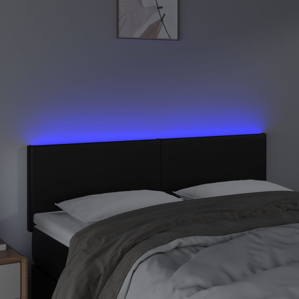 Hoofdbord LED 144x5x78/88 cm kunstleer zwart Hoofdborden en voetborden | Creëer jouw Trendy Thuis | Gratis bezorgd & Retour | Trendy.nl