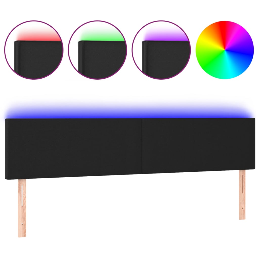 Hoofdbord LED 160x5x78/88 cm kunstleer zwart Hoofdborden en voetborden | Creëer jouw Trendy Thuis | Gratis bezorgd & Retour | Trendy.nl