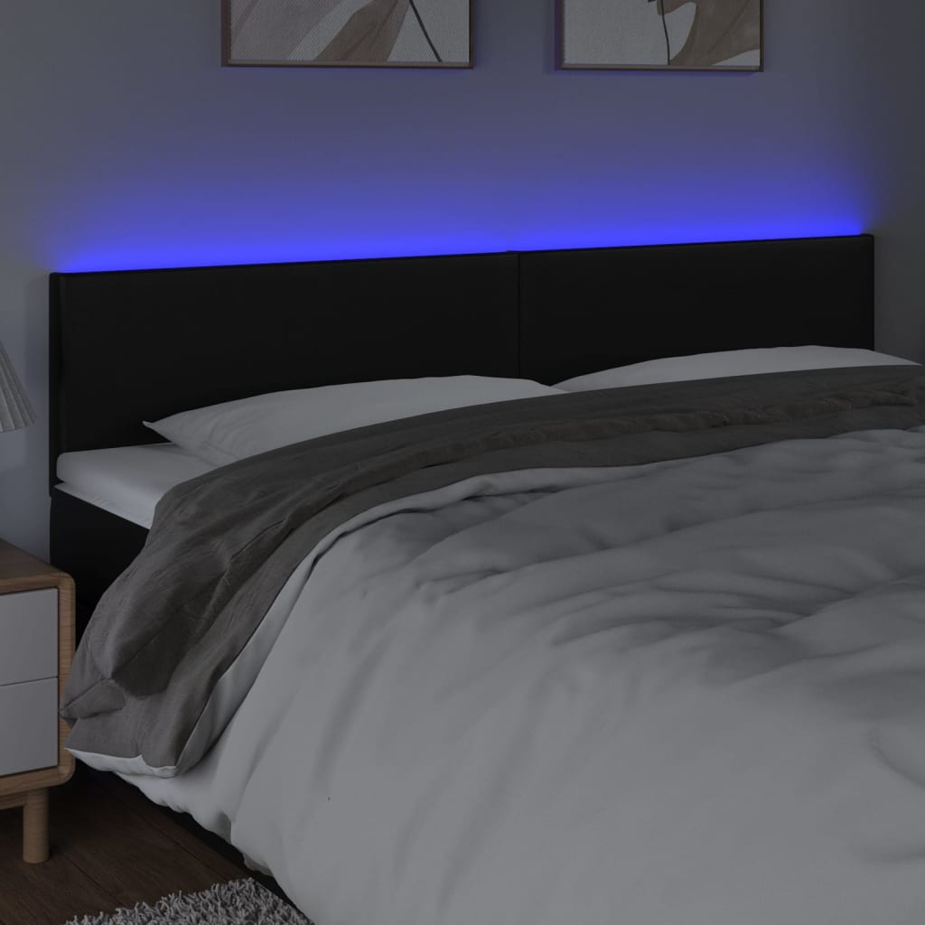 Hoofdbord LED 160x5x78/88 cm kunstleer zwart Hoofdborden en voetborden | Creëer jouw Trendy Thuis | Gratis bezorgd & Retour | Trendy.nl