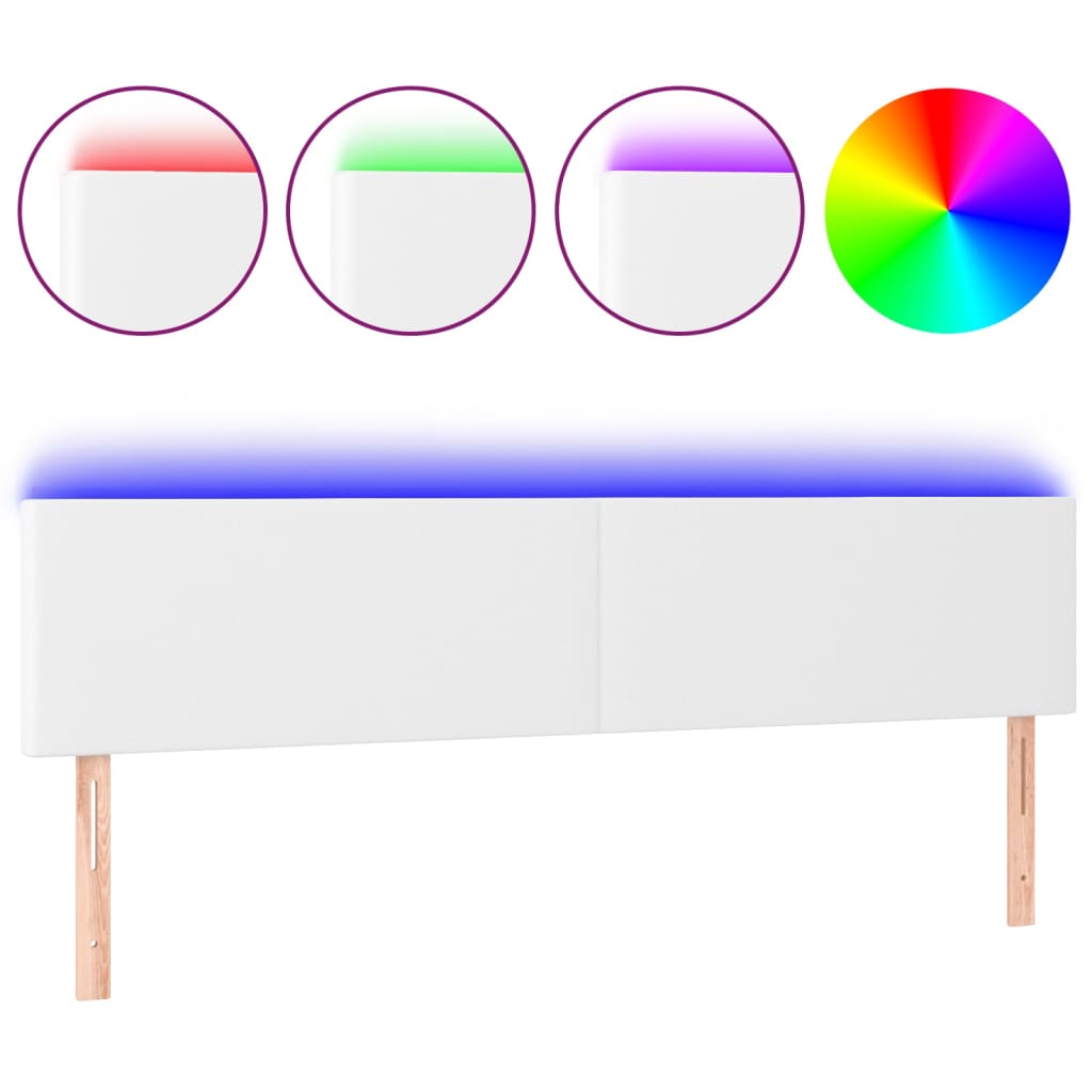 Hoofdbord LED 180x5x78/88 cm kunstleer wit Hoofdborden en voetborden | Creëer jouw Trendy Thuis | Gratis bezorgd & Retour | Trendy.nl