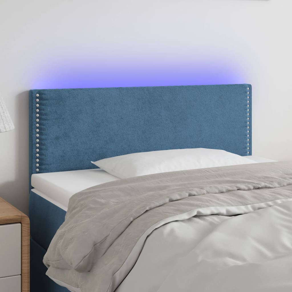 Hoofdbord LED 80x5x78/88 cm fluweel donkerblauw Hoofdborden en voetborden | Creëer jouw Trendy Thuis | Gratis bezorgd & Retour | Trendy.nl