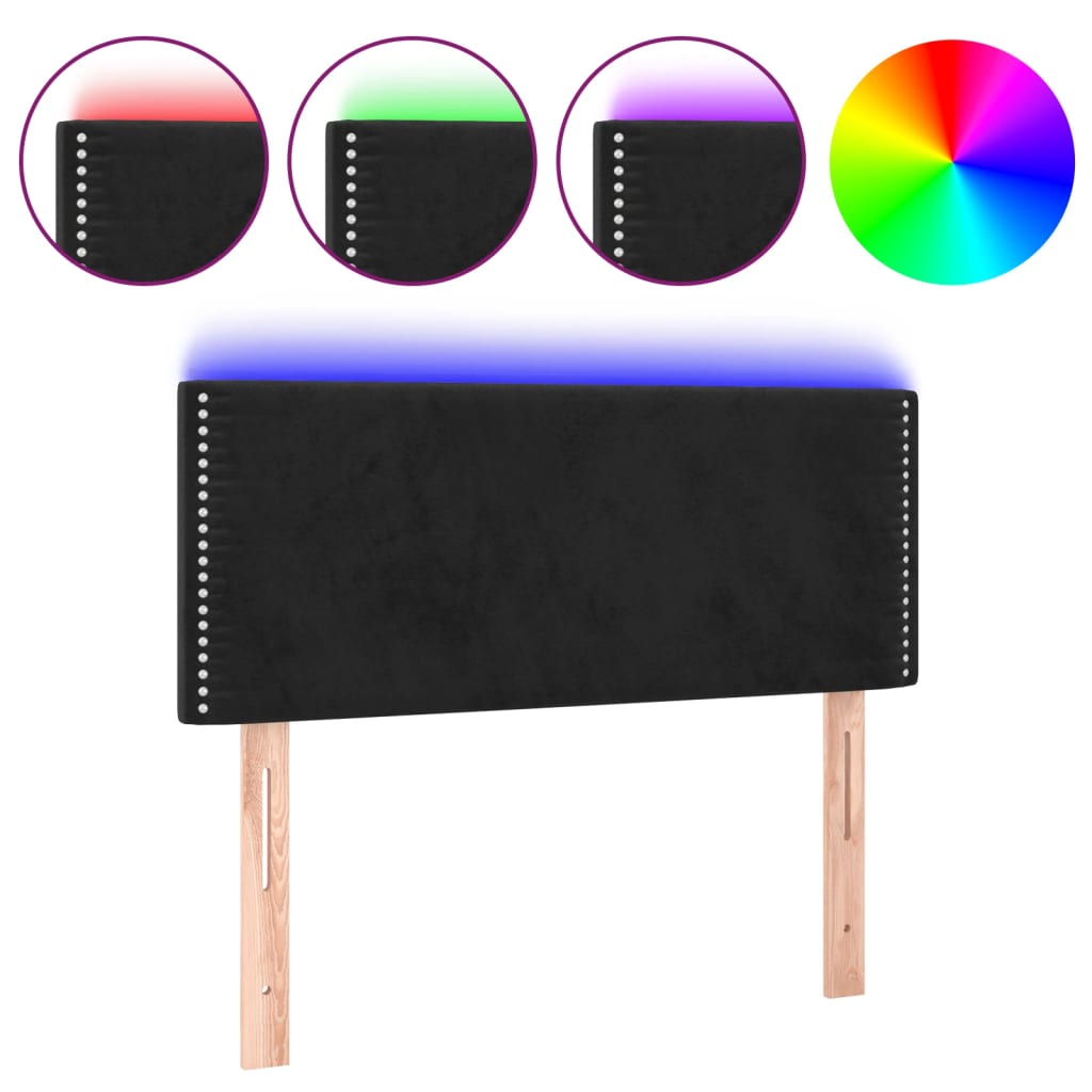 Hoofdbord LED 90x5x78/88 cm fluweel zwart Hoofdborden en voetborden | Creëer jouw Trendy Thuis | Gratis bezorgd & Retour | Trendy.nl