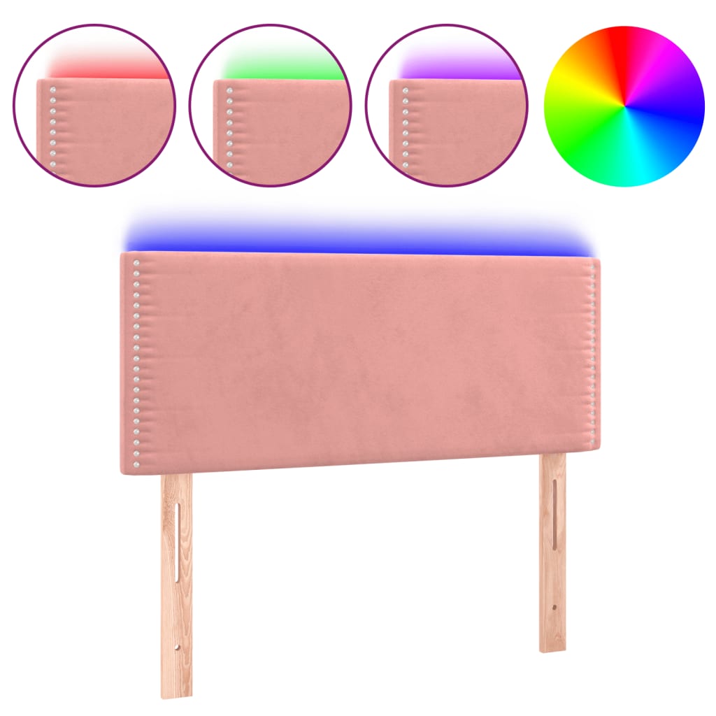 Hoofdbord LED 90x5x78/88 cm fluweel roze Hoofdborden en voetborden | Creëer jouw Trendy Thuis | Gratis bezorgd & Retour | Trendy.nl