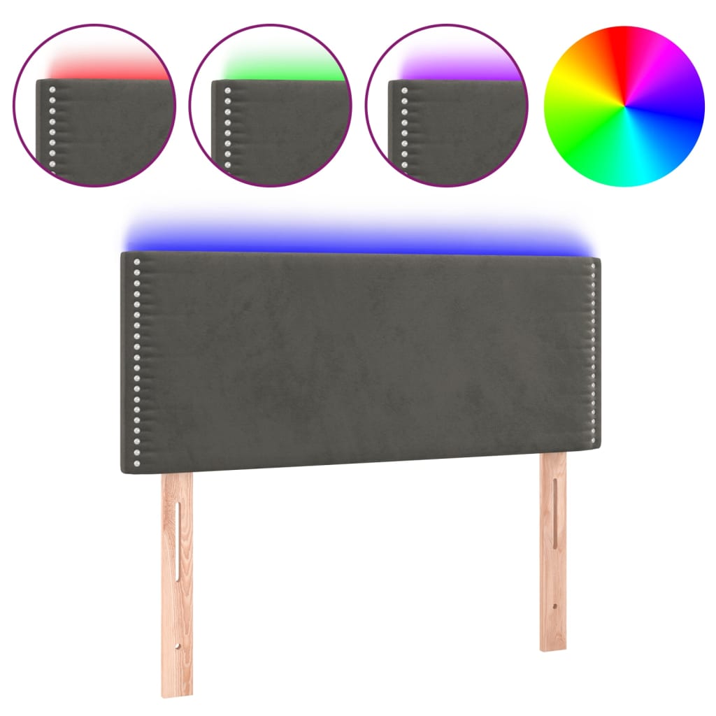 Hoofdbord LED 100x5x78/88 cm fluweel donkergrijs Hoofdborden en voetborden | Creëer jouw Trendy Thuis | Gratis bezorgd & Retour | Trendy.nl