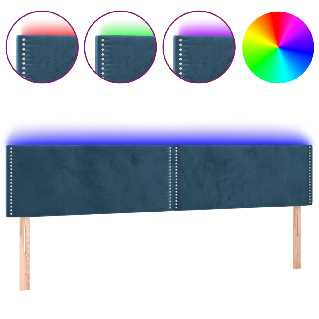 Hoofdbord LED 160x5x78/88 cm fluweel donkerblauw Hoofdborden en voetborden | Creëer jouw Trendy Thuis | Gratis bezorgd & Retour | Trendy.nl