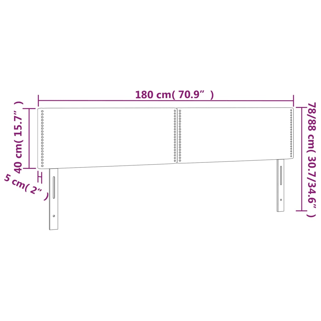 Hoofdbord LED 180x5x78/88 cm fluweel lichtgrijs Hoofdborden en voetborden | Creëer jouw Trendy Thuis | Gratis bezorgd & Retour | Trendy.nl