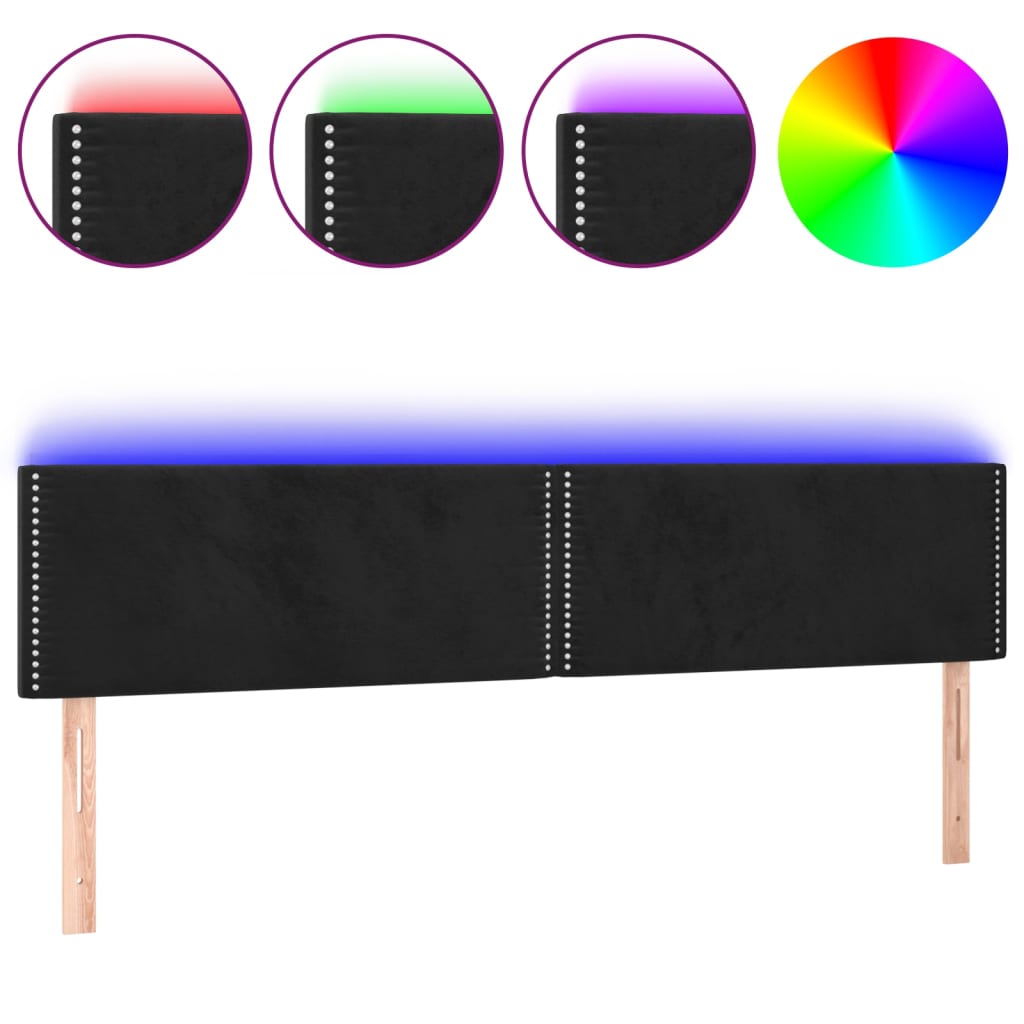 Hoofdbord LED 180x5x78/88 cm fluweel zwart Hoofdborden en voetborden | Creëer jouw Trendy Thuis | Gratis bezorgd & Retour | Trendy.nl