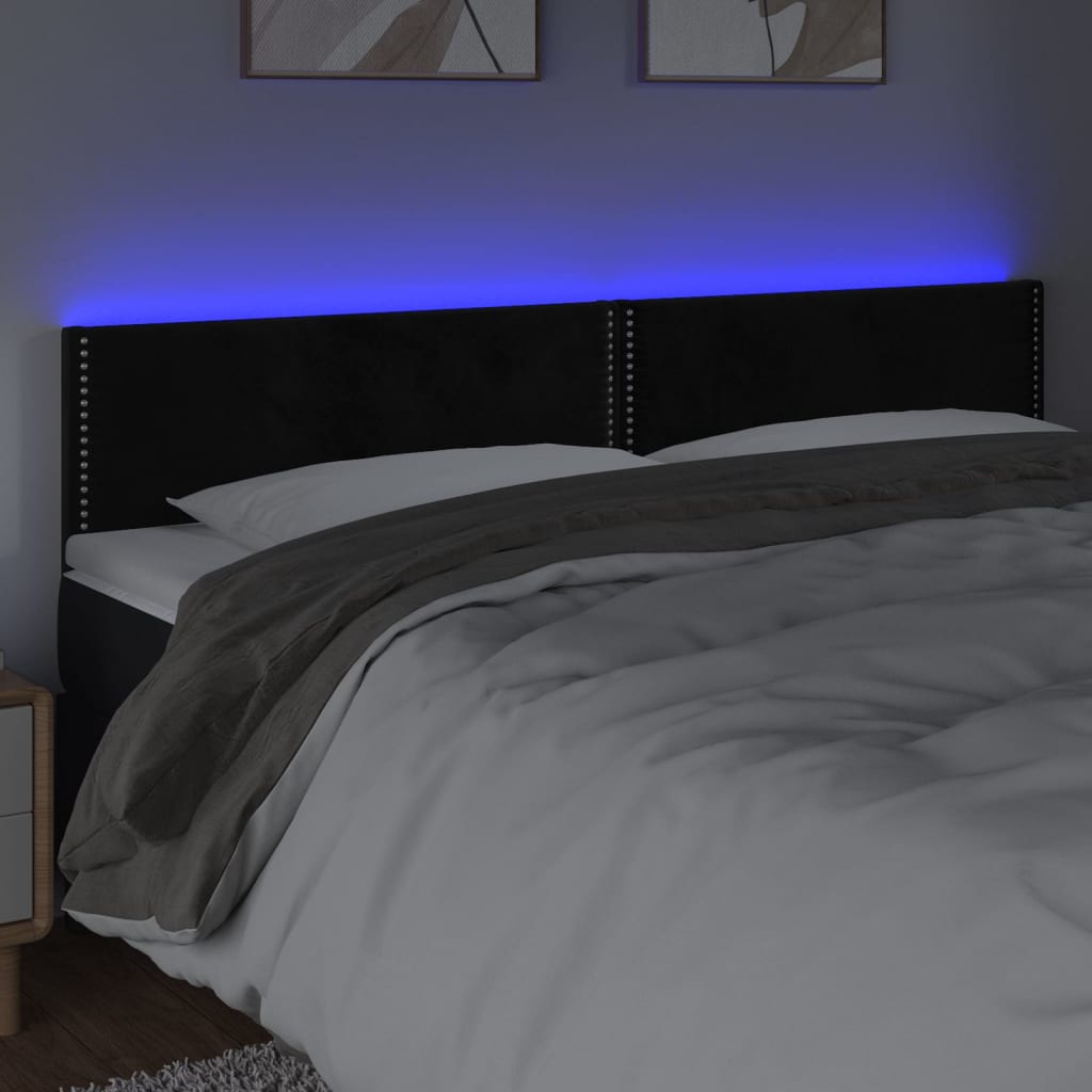 Hoofdbord LED 180x5x78/88 cm fluweel zwart Hoofdborden en voetborden | Creëer jouw Trendy Thuis | Gratis bezorgd & Retour | Trendy.nl