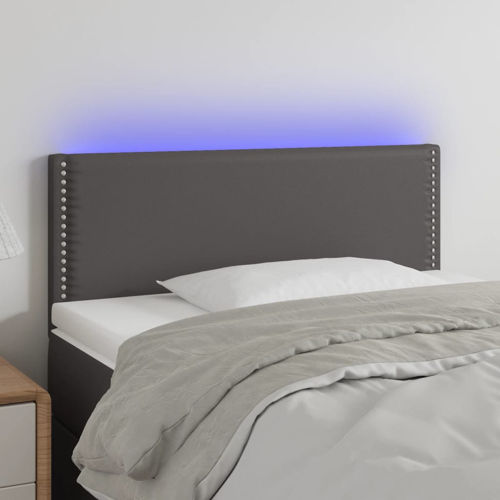 Hoofdbord LED 90x5x78/88 cm kunstleer grijs Hoofdborden en voetborden | Creëer jouw Trendy Thuis | Gratis bezorgd & Retour | Trendy.nl