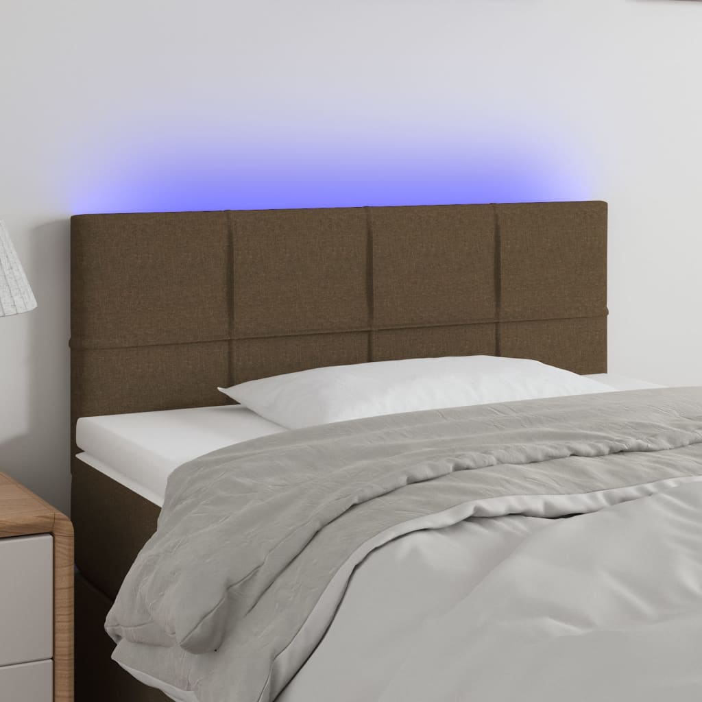 Hoofdbord LED 80x5x78/88 cm stof donkerbruin Hoofdborden en voetborden | Creëer jouw Trendy Thuis | Gratis bezorgd & Retour | Trendy.nl