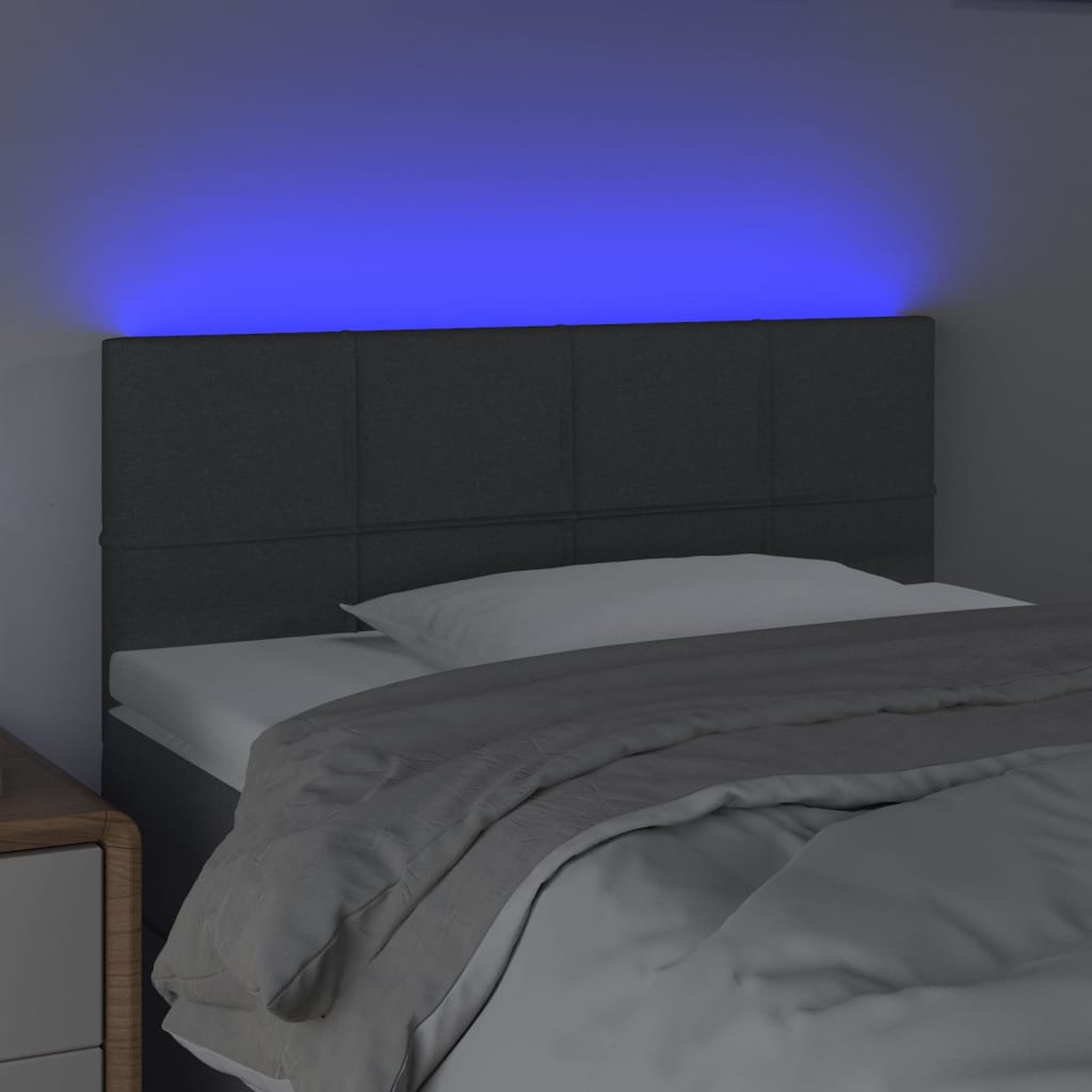 Hoofdbord LED 90x5x78/88 cm stof donkergrijs Hoofdborden en voetborden | Creëer jouw Trendy Thuis | Gratis bezorgd & Retour | Trendy.nl