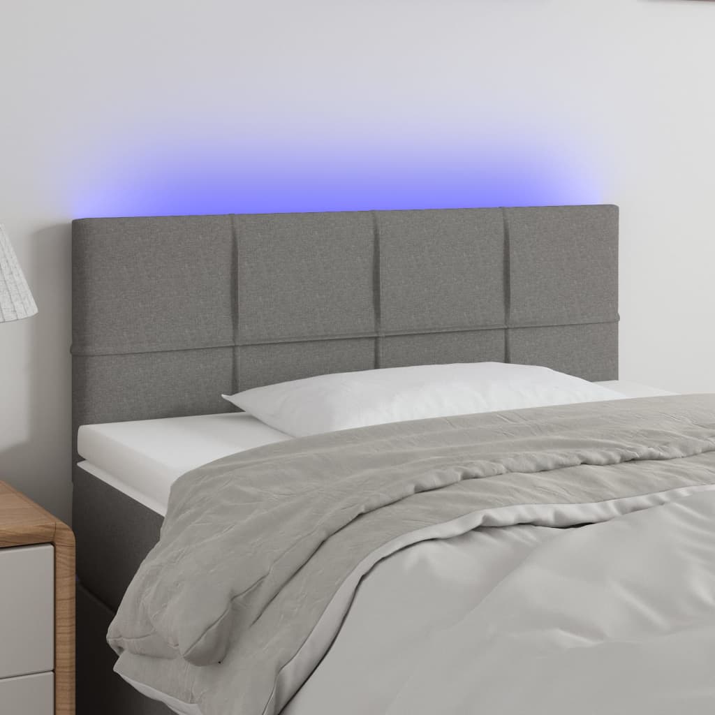 Hoofdbord LED 90x5x78/88 cm stof donkergrijs Hoofdborden en voetborden | Creëer jouw Trendy Thuis | Gratis bezorgd & Retour | Trendy.nl