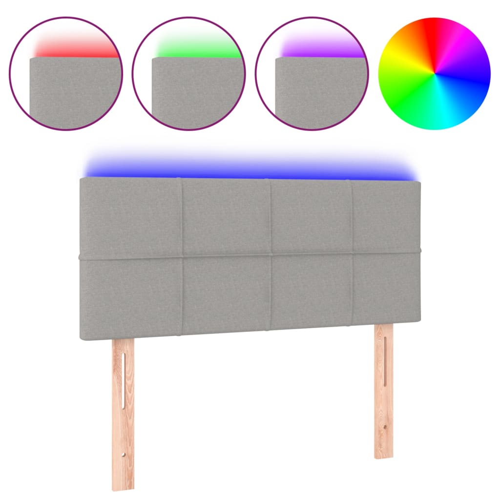 Hoofdbord LED 100x5x78/88 cm stof lichtgrijs Hoofdborden en voetborden | Creëer jouw Trendy Thuis | Gratis bezorgd & Retour | Trendy.nl