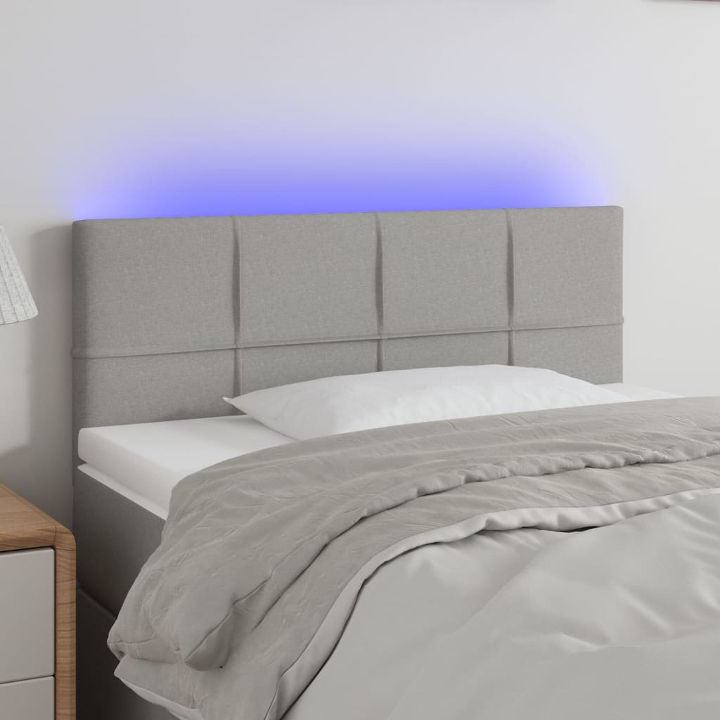 Hoofdbord LED 100x5x78/88 cm stof lichtgrijs Hoofdborden en voetborden | Creëer jouw Trendy Thuis | Gratis bezorgd & Retour | Trendy.nl