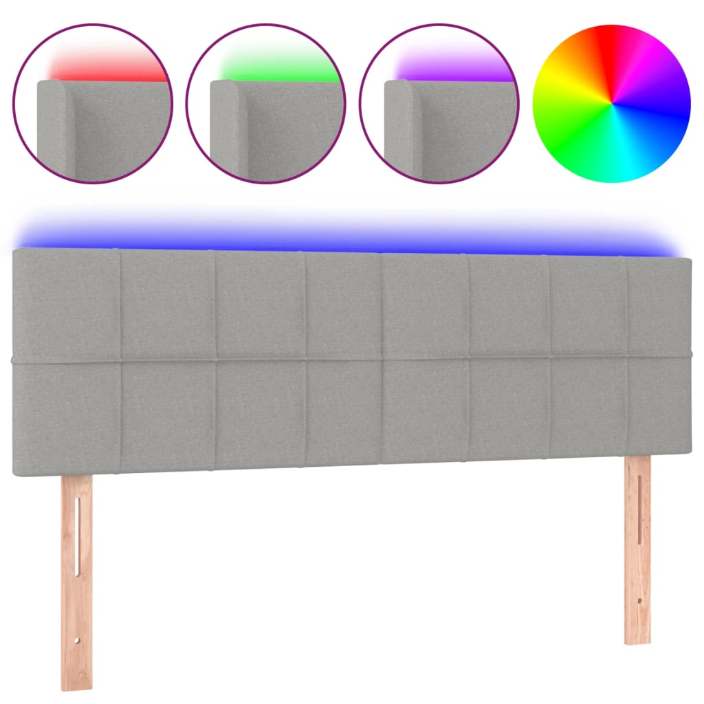 Hoofdbord LED 144x5x78/88 cm stof lichtgrijs Hoofdborden en voetborden | Creëer jouw Trendy Thuis | Gratis bezorgd & Retour | Trendy.nl