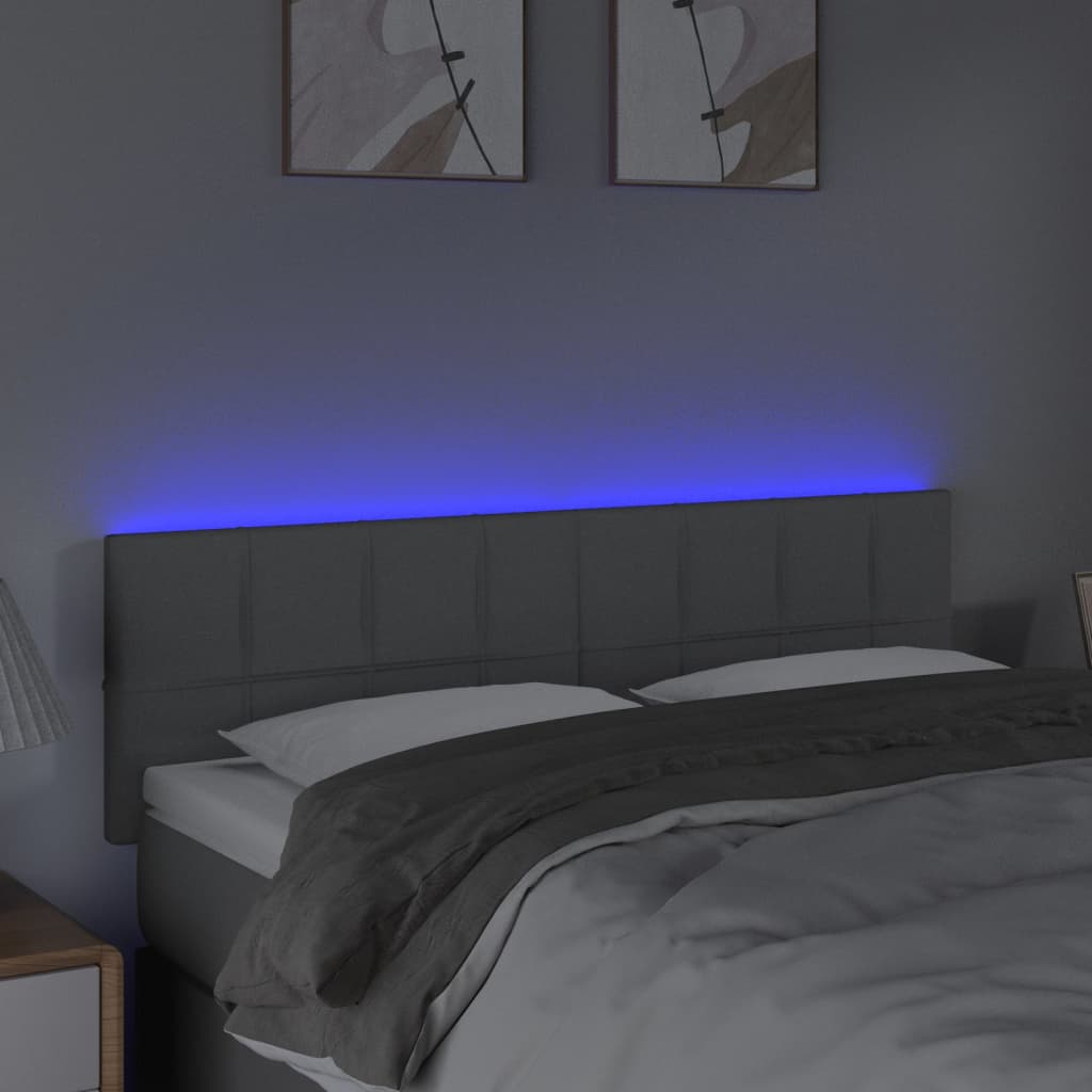 Hoofdbord LED 144x5x78/88 cm stof lichtgrijs Hoofdborden en voetborden | Creëer jouw Trendy Thuis | Gratis bezorgd & Retour | Trendy.nl