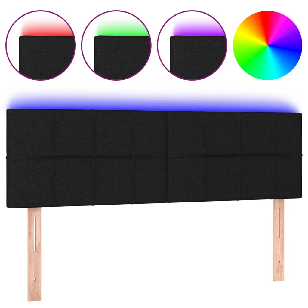 Hoofdbord LED 144x5x78/88 cm stof zwart Hoofdborden en voetborden | Creëer jouw Trendy Thuis | Gratis bezorgd & Retour | Trendy.nl