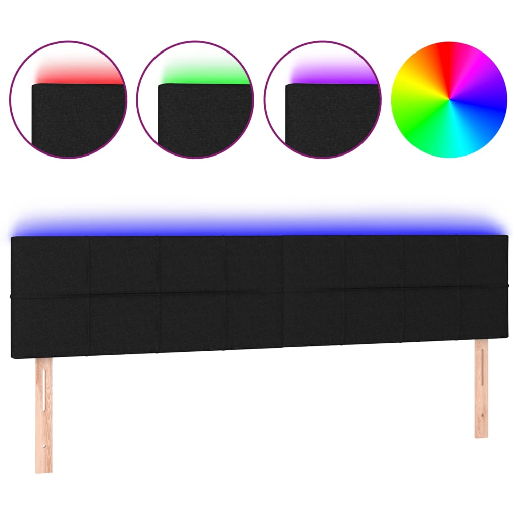 Hoofdbord LED 160x5x78/88 cm stof zwart Hoofdborden en voetborden | Creëer jouw Trendy Thuis | Gratis bezorgd & Retour | Trendy.nl