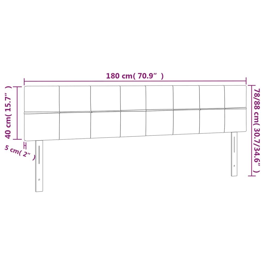 Hoofdbord LED 180x5x78/88 cm stof lichtgrijs Hoofdborden en voetborden | Creëer jouw Trendy Thuis | Gratis bezorgd & Retour | Trendy.nl