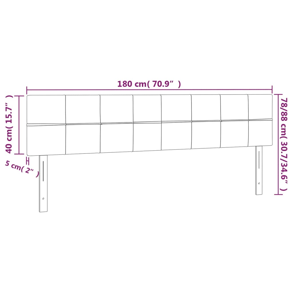 Hoofdbord LED 180x5x78/88 cm stof donkergrijs Hoofdborden en voetborden | Creëer jouw Trendy Thuis | Gratis bezorgd & Retour | Trendy.nl