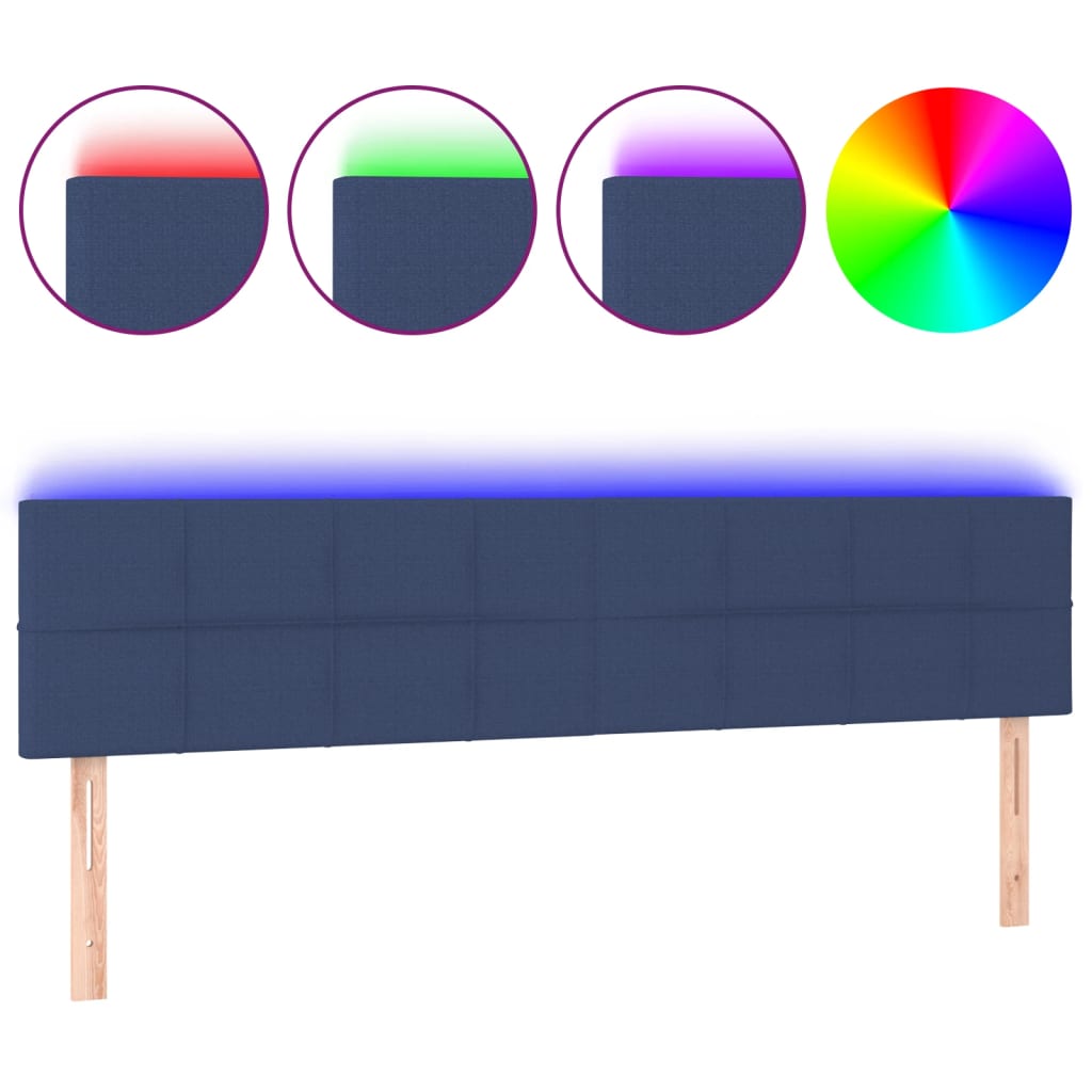 Hoofdbord LED 200x5x78/88 cm stof blauw Hoofdborden en voetborden | Creëer jouw Trendy Thuis | Gratis bezorgd & Retour | Trendy.nl