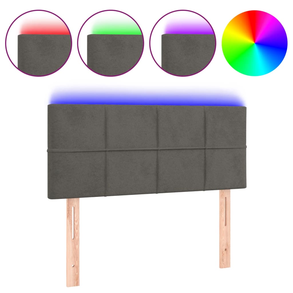 Hoofdbord LED 90x5x78/88 cm fluweel donkergrijs Hoofdborden en voetborden | Creëer jouw Trendy Thuis | Gratis bezorgd & Retour | Trendy.nl