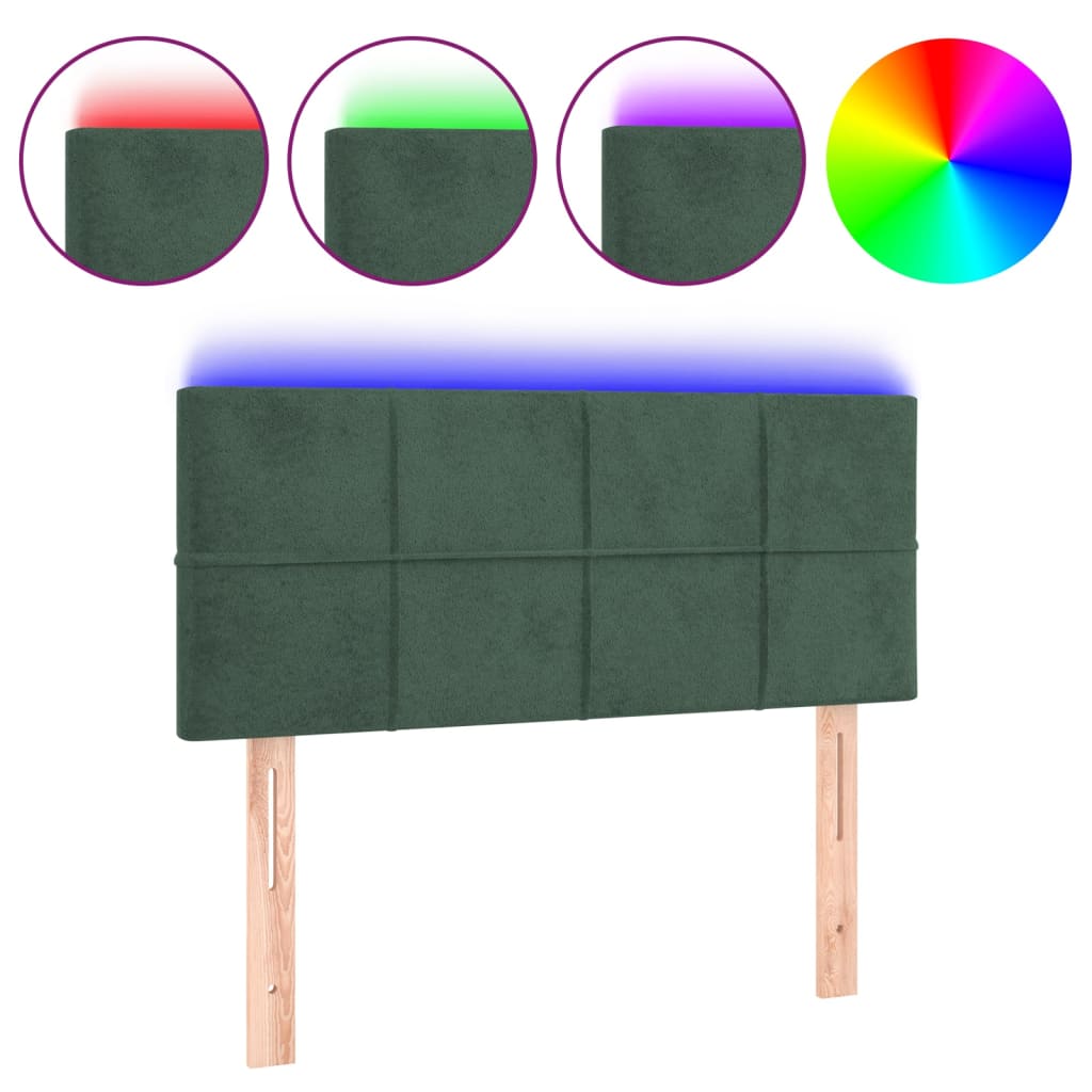 Hoofdbord LED 90x5x78/88 cm fluweel donkergroen Hoofdborden en voetborden | Creëer jouw Trendy Thuis | Gratis bezorgd & Retour | Trendy.nl