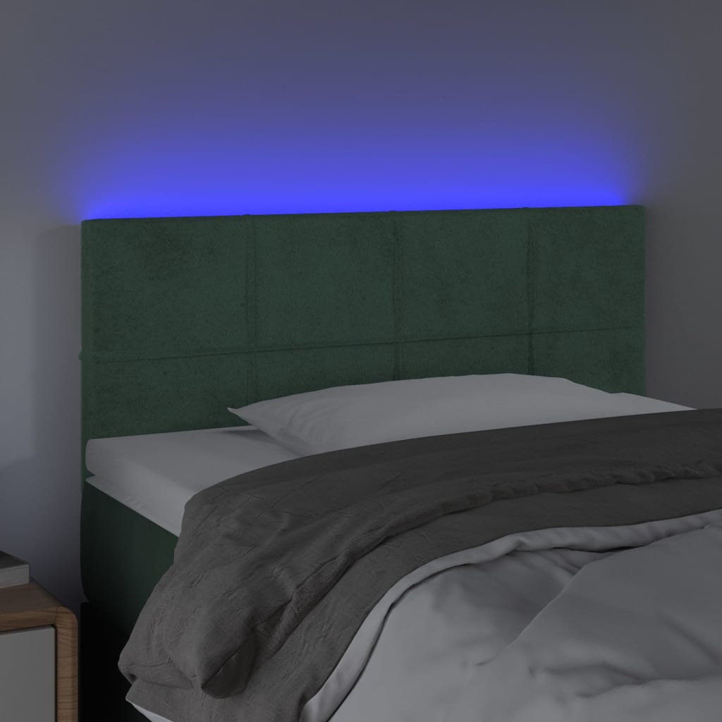 Hoofdbord LED 90x5x78/88 cm fluweel donkergroen Hoofdborden en voetborden | Creëer jouw Trendy Thuis | Gratis bezorgd & Retour | Trendy.nl