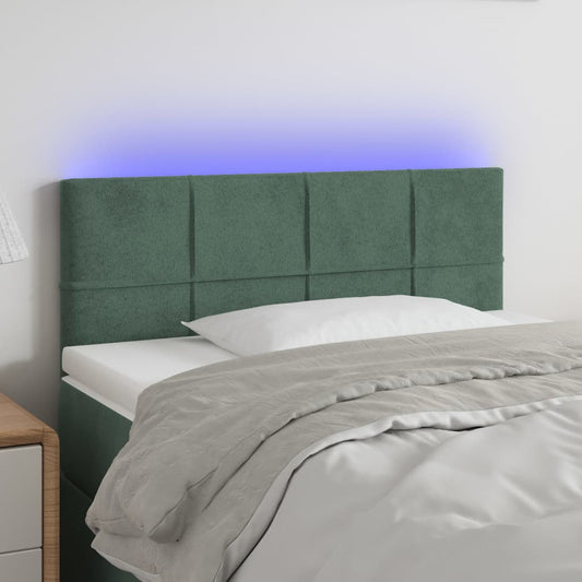 Hoofdbord LED 90x5x78/88 cm fluweel donkergroen Hoofdborden en voetborden | Creëer jouw Trendy Thuis | Gratis bezorgd & Retour | Trendy.nl