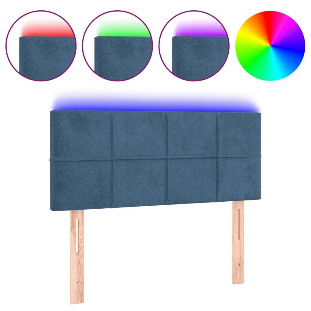 Hoofdbord LED 90x5x78/88 cm fluweel donkerblauw Hoofdborden en voetborden | Creëer jouw Trendy Thuis | Gratis bezorgd & Retour | Trendy.nl