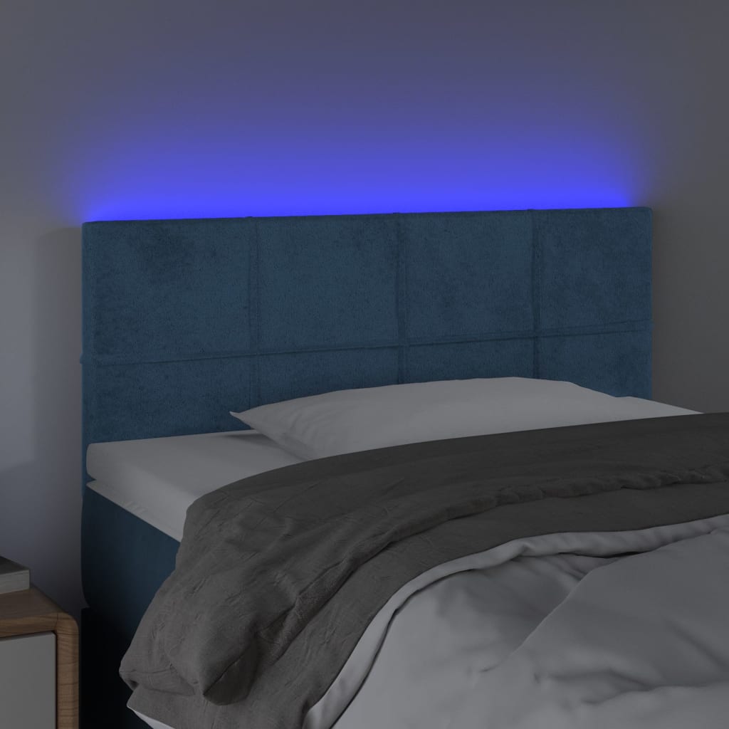 Hoofdbord LED 90x5x78/88 cm fluweel donkerblauw Hoofdborden en voetborden | Creëer jouw Trendy Thuis | Gratis bezorgd & Retour | Trendy.nl