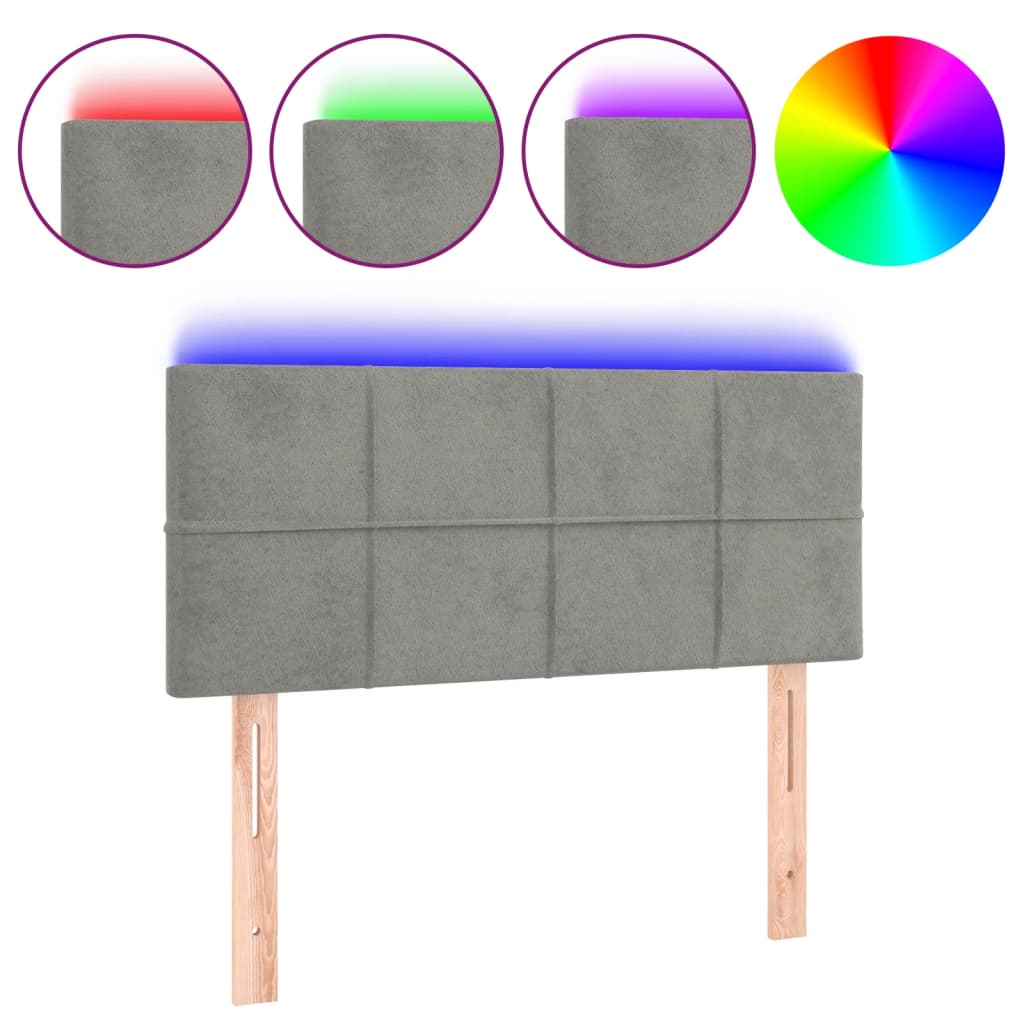 Hoofdbord LED 100x5x78/88 cm fluweel lichtgrijs Hoofdborden en voetborden | Creëer jouw Trendy Thuis | Gratis bezorgd & Retour | Trendy.nl