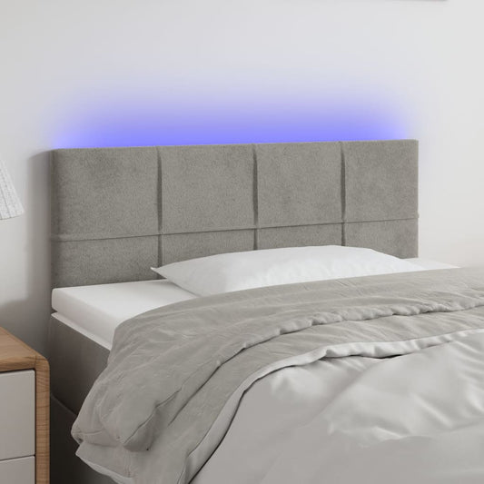 Hoofdbord LED 100x5x78/88 cm fluweel lichtgrijs Hoofdborden en voetborden | Creëer jouw Trendy Thuis | Gratis bezorgd & Retour | Trendy.nl