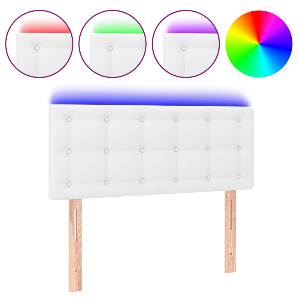 Hoofdbord LED 100x5x78/88 cm kunstleer wit Hoofdborden en voetborden | Creëer jouw Trendy Thuis | Gratis bezorgd & Retour | Trendy.nl