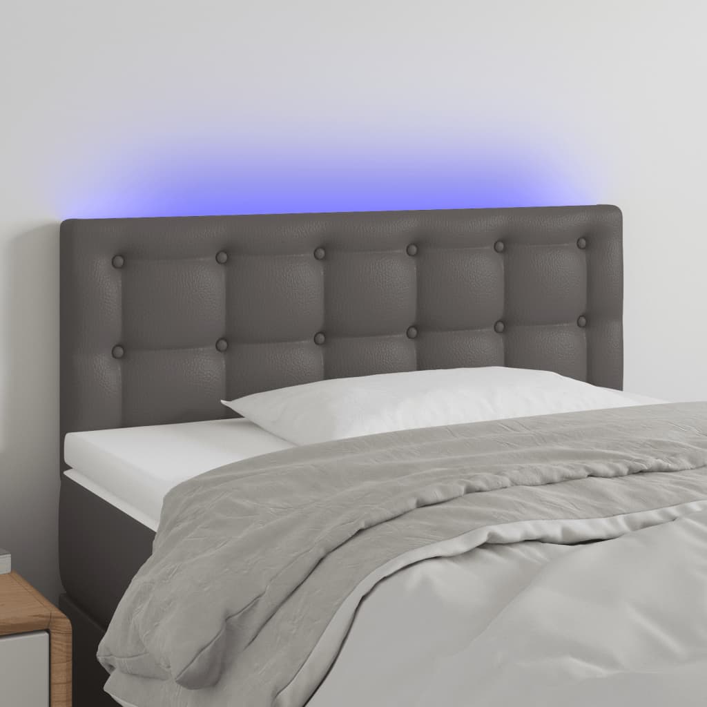 Hoofdbord LED 100x5x78/88 cm kunstleer grijs Hoofdborden en voetborden | Creëer jouw Trendy Thuis | Gratis bezorgd & Retour | Trendy.nl