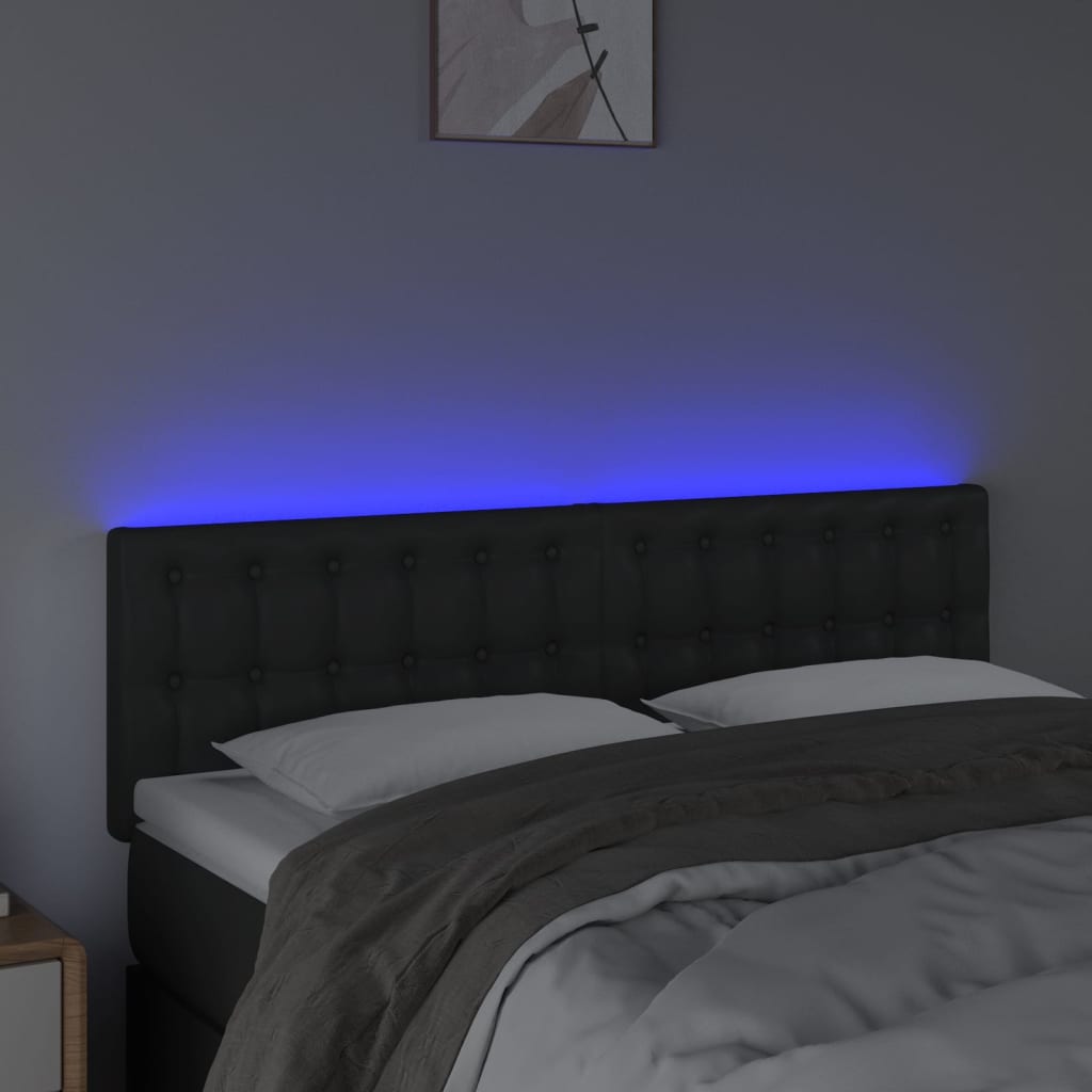 Hoofdbord LED 144x5x78/88 cm kunstleer zwart Hoofdborden en voetborden | Creëer jouw Trendy Thuis | Gratis bezorgd & Retour | Trendy.nl