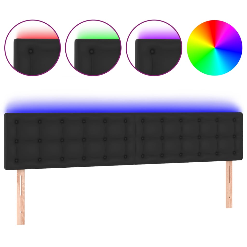 Hoofdbord LED 180x5x78/88 cm kunstleer zwart Hoofdborden en voetborden | Creëer jouw Trendy Thuis | Gratis bezorgd & Retour | Trendy.nl