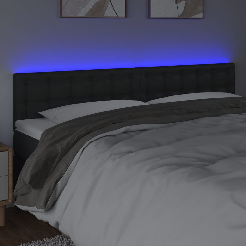 Hoofdbord LED 180x5x78/88 cm kunstleer zwart Hoofdborden en voetborden | Creëer jouw Trendy Thuis | Gratis bezorgd & Retour | Trendy.nl