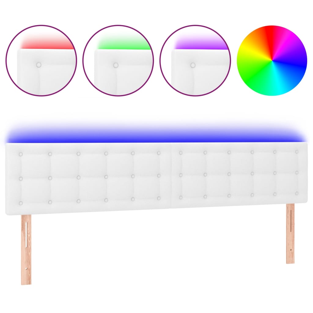 Hoofdbord LED 180x5x78/88 cm kunstleer wit Hoofdborden en voetborden | Creëer jouw Trendy Thuis | Gratis bezorgd & Retour | Trendy.nl