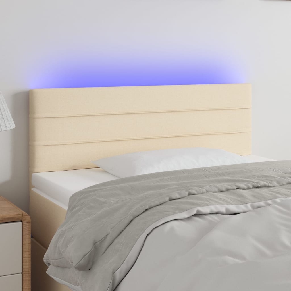 Hoofdbord LED 90x5x78/88 cm stof crèmekleurig Hoofdborden en voetborden | Creëer jouw Trendy Thuis | Gratis bezorgd & Retour | Trendy.nl