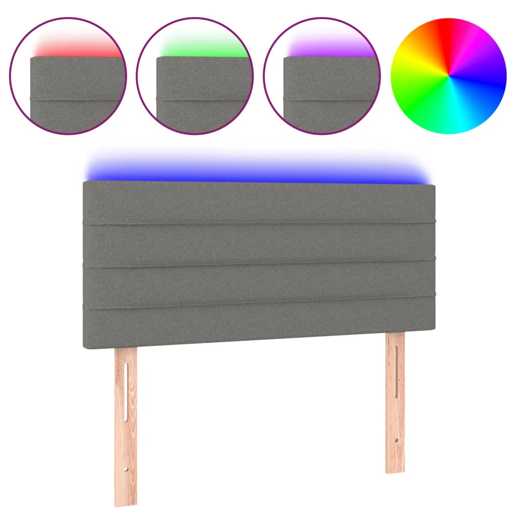 Hoofdbord LED 100x5x78/88 cm stof donkergrijs Hoofdborden en voetborden | Creëer jouw Trendy Thuis | Gratis bezorgd & Retour | Trendy.nl