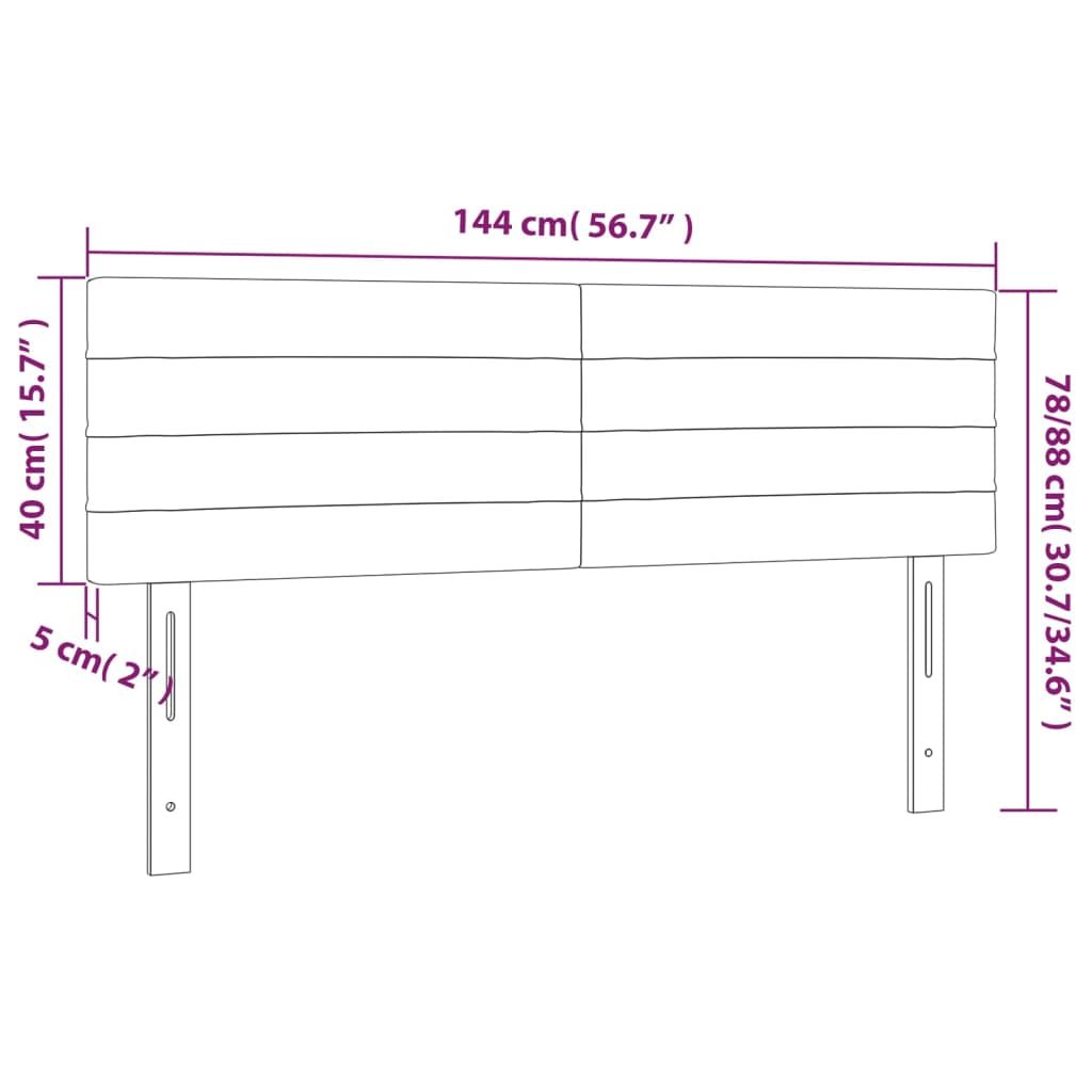 Hoofdbord LED 144x5x78/88 cm stof lichtgrijs Hoofdborden en voetborden | Creëer jouw Trendy Thuis | Gratis bezorgd & Retour | Trendy.nl