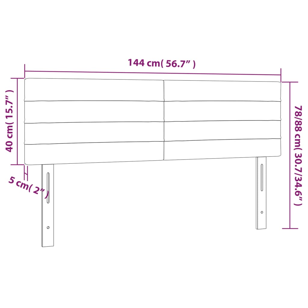 Hoofdbord LED 144x5x78/88 cm stof zwart Hoofdborden en voetborden | Creëer jouw Trendy Thuis | Gratis bezorgd & Retour | Trendy.nl