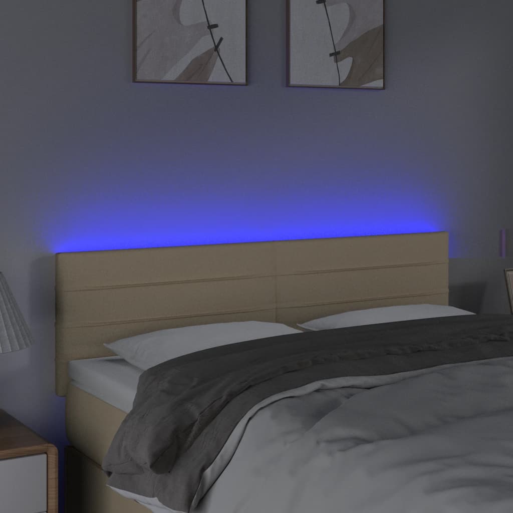 Hoofdbord LED 144x5x78/88 cm stof crèmekleurig Hoofdborden en voetborden | Creëer jouw Trendy Thuis | Gratis bezorgd & Retour | Trendy.nl