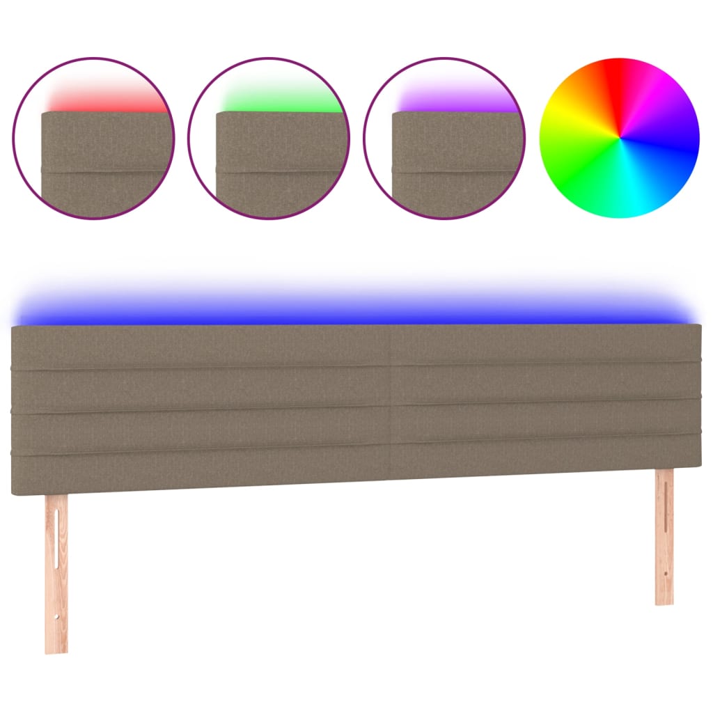 Hoofdbord LED 180x5x78/88 cm stof taupe Hoofdborden en voetborden | Creëer jouw Trendy Thuis | Gratis bezorgd & Retour | Trendy.nl